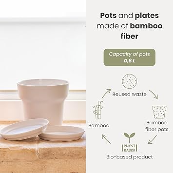 Vigar Urban Garden Planter with Stand, 3 Set-Gray Flower Pots