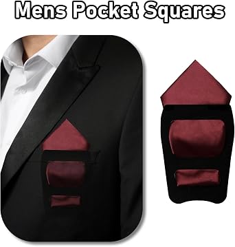 LJBFNN Pocket Squares for Men, 11.81'' Mens Womens Handkerchiefs with Pocket Square Holder for Suits Wedding Party Business