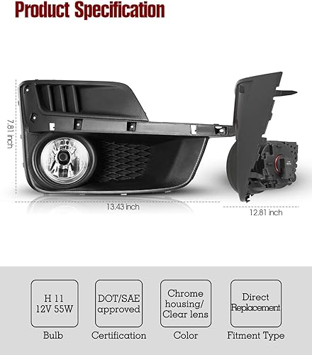 Miniatura 5 de AUTOWIKI Luces antiniebla para Subaru Impreza 2015-2016, 2 piezas de repuesto OEM faros antiniebla (interruptor y kit de cableado incluido)