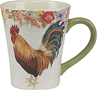 Vista 5 de Certified International Floral Rooster 20 oz. Mugs, Set of 4 Assorted Designs