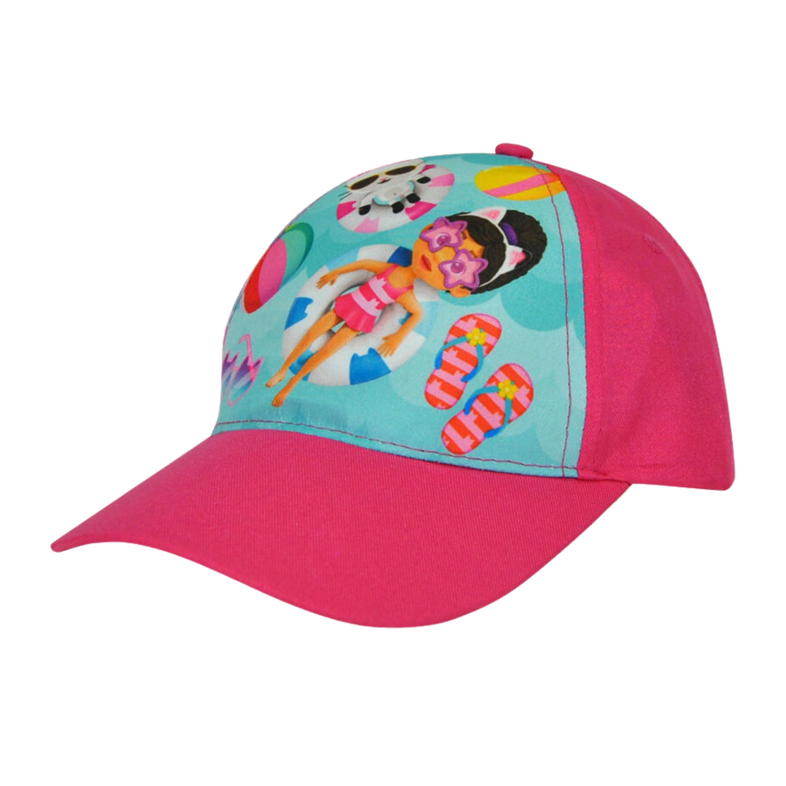 Srv Hub Unisex Kids Gabby's Dollhouse (Pink) Gabby's Dollhouse Polyester Sun Hat, Pink Baseball Cap For Kids, Any Hot Summer Day, Adjustable Cap For Sporting Activities 3+ Years