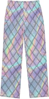 Snake Print Blue Glitter Shiny Pajama Pants Long Sleep Pant Soft PJ Bottoms Sleepwear Elastic Waist