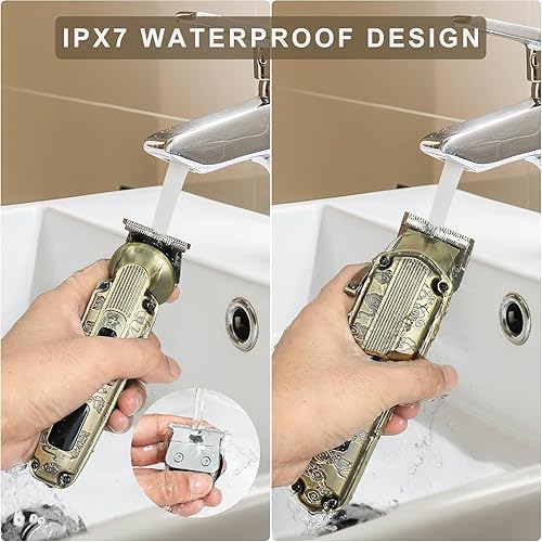 Miniatura 4 de Cortadora de pelo profesional para hombres, kit de corte de barba para hombre, recortadora de pelo, afeitadora inalámbrica de peluquería y