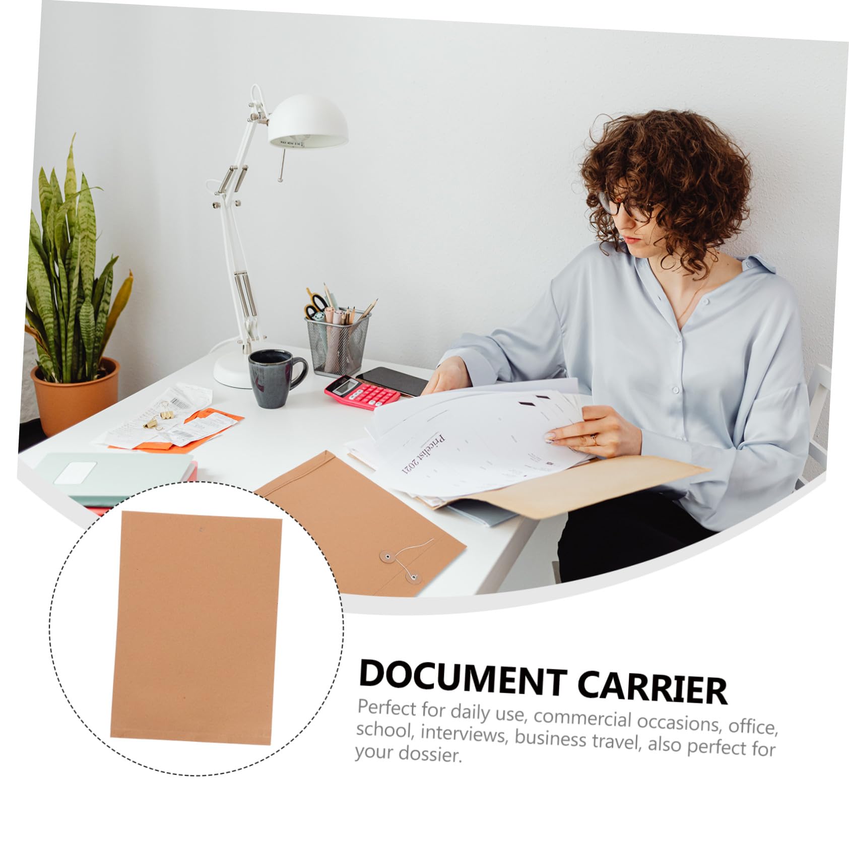 POPETPOP 25piezas Cartera de Papel Kraft Organizador de Documentos Carta Unidades Carpeta Portadocumentos para Papelería de Oficina Archivo