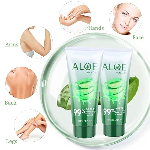 Miniatura 6 de Gel de aloe vera de 200 x 0.1 fl oz, 99% orgánico puro aloe vera hidratante facial y corporal, crema de aloe natural para piel seca, quemaduras