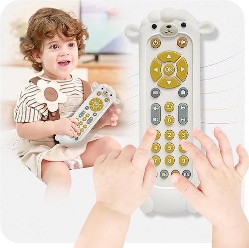 Miniatura 7 de Juguete remoto para televisión para bebés, juguetes de aprendizaje temprano, juguetes musicales para bebés, juguetes para niños pequeños con juego