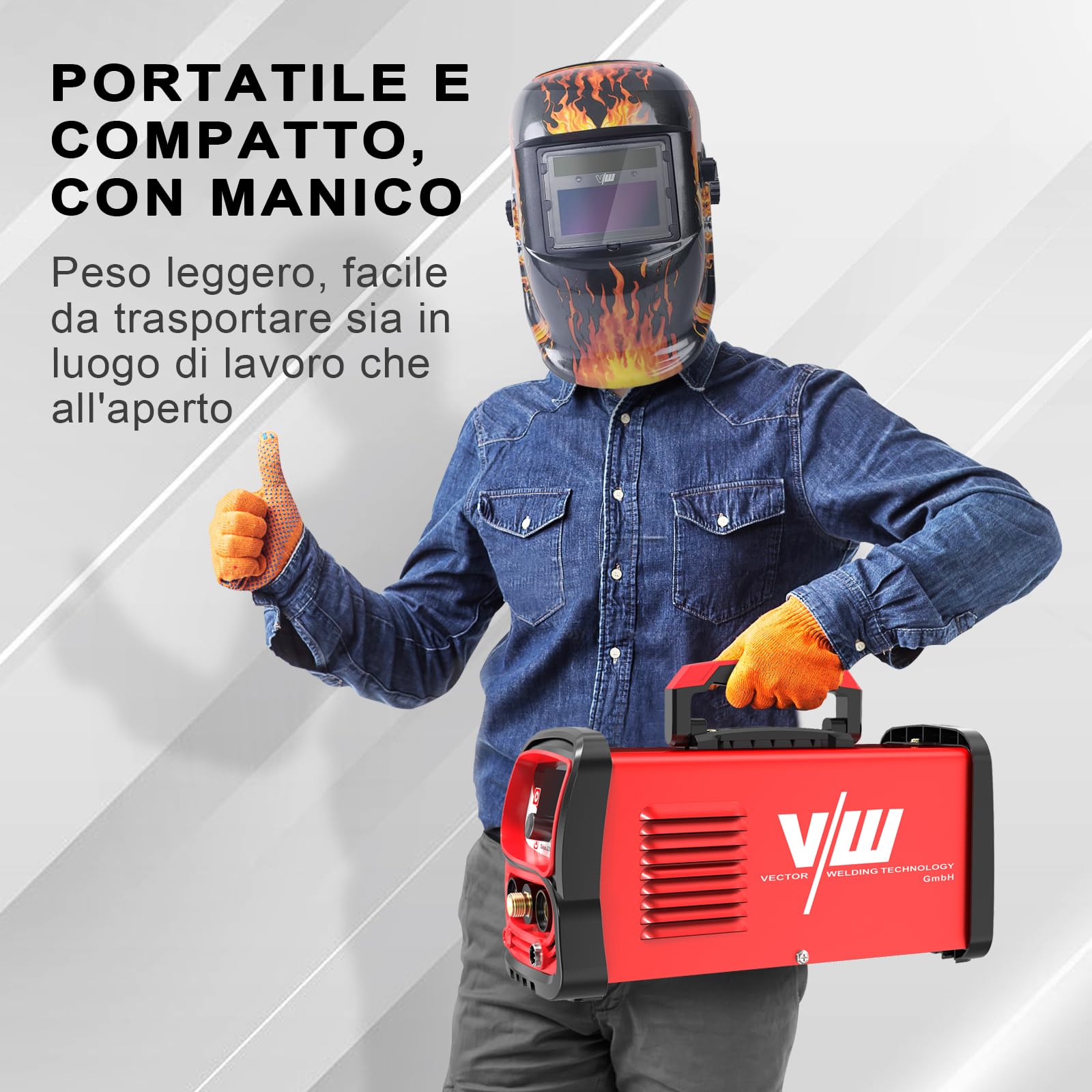 Saldatrice TIG 200A DC con Funzione Impulso e IGBT, MMA, Daldatore TIG con Grande Display LED, Avvio a Caldo, Arc Force e Nove Slot di Memoria, Tokyo 2300 - Vector Welding