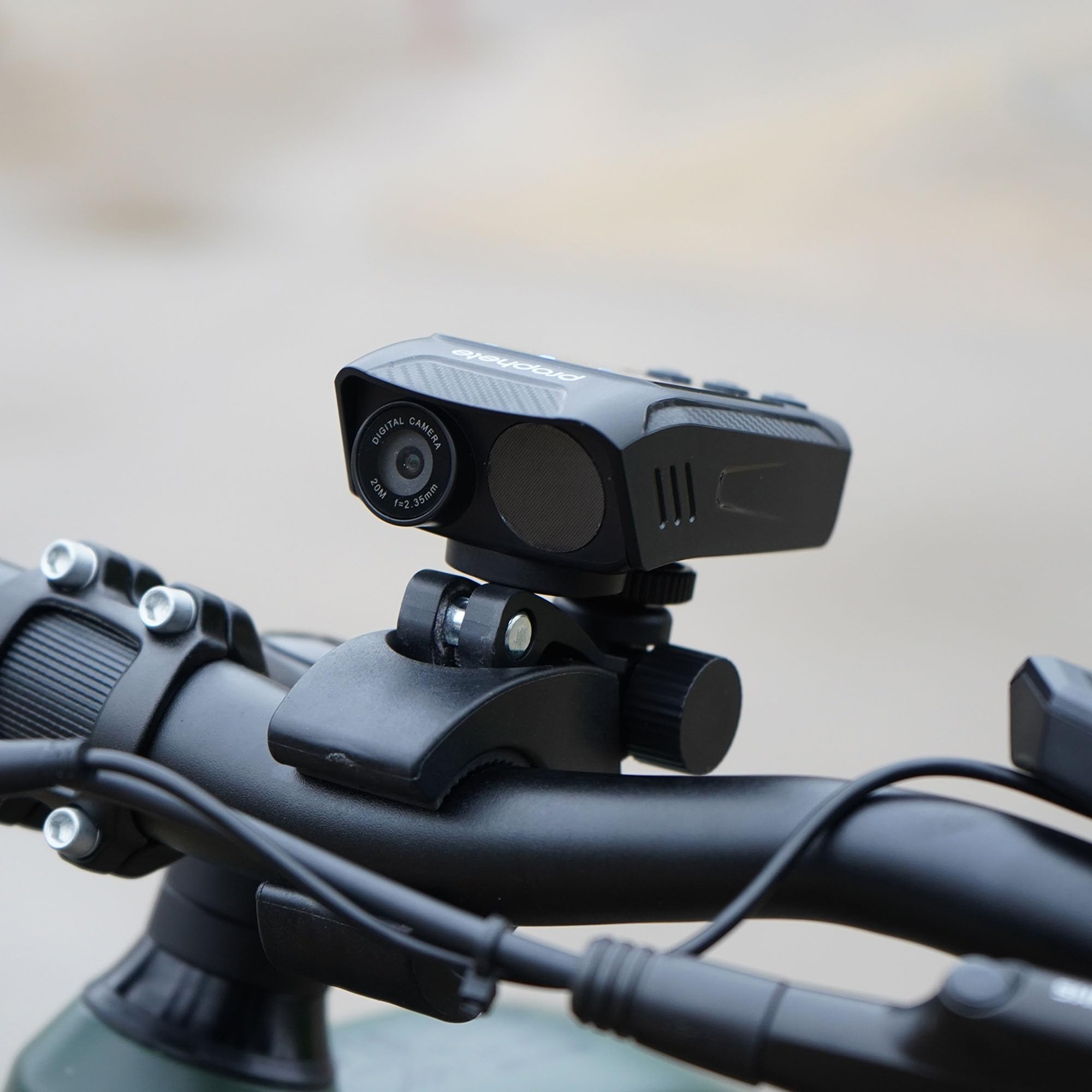Prophete Fahrrad Dashcam – 4K 30 fps Video, 20 MP Fotos, Front- & Rückfahrkamera, 4,5 Std. Aufnahmezeit, App-Steuerung für iOS & Android, robuste Lenkerhalterung, USB-C Ladefunktion
