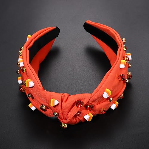 Miniatura 5 de Diademas de Halloween para mujer, accesorios de Halloween, diadema anudada con cuentas de truco o trato, diadema anudada con diamantes de imitación,