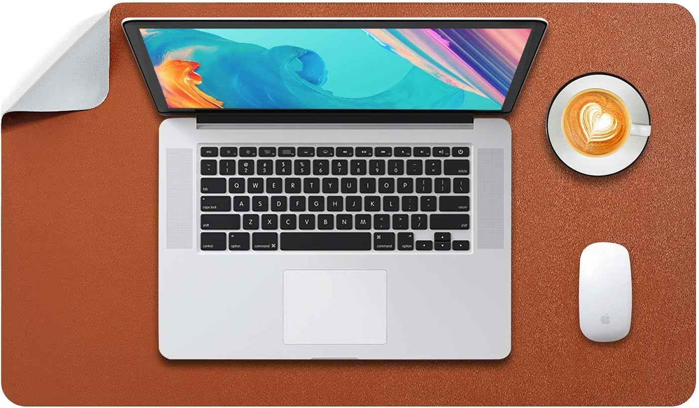 Potency Desk Pad, 60 x 30 cm PU Leather Desk Mat, M Extended Mouse Pad, Waterproof Desk Blotter Protector, Ultra Thin Large Laptop Keyboard Mat, Non-Slip Desk Writing Pad for Office Home(Brown+Grey) (B0CQPDPL6J) Amazon Price History, Amazon Price Tracker
