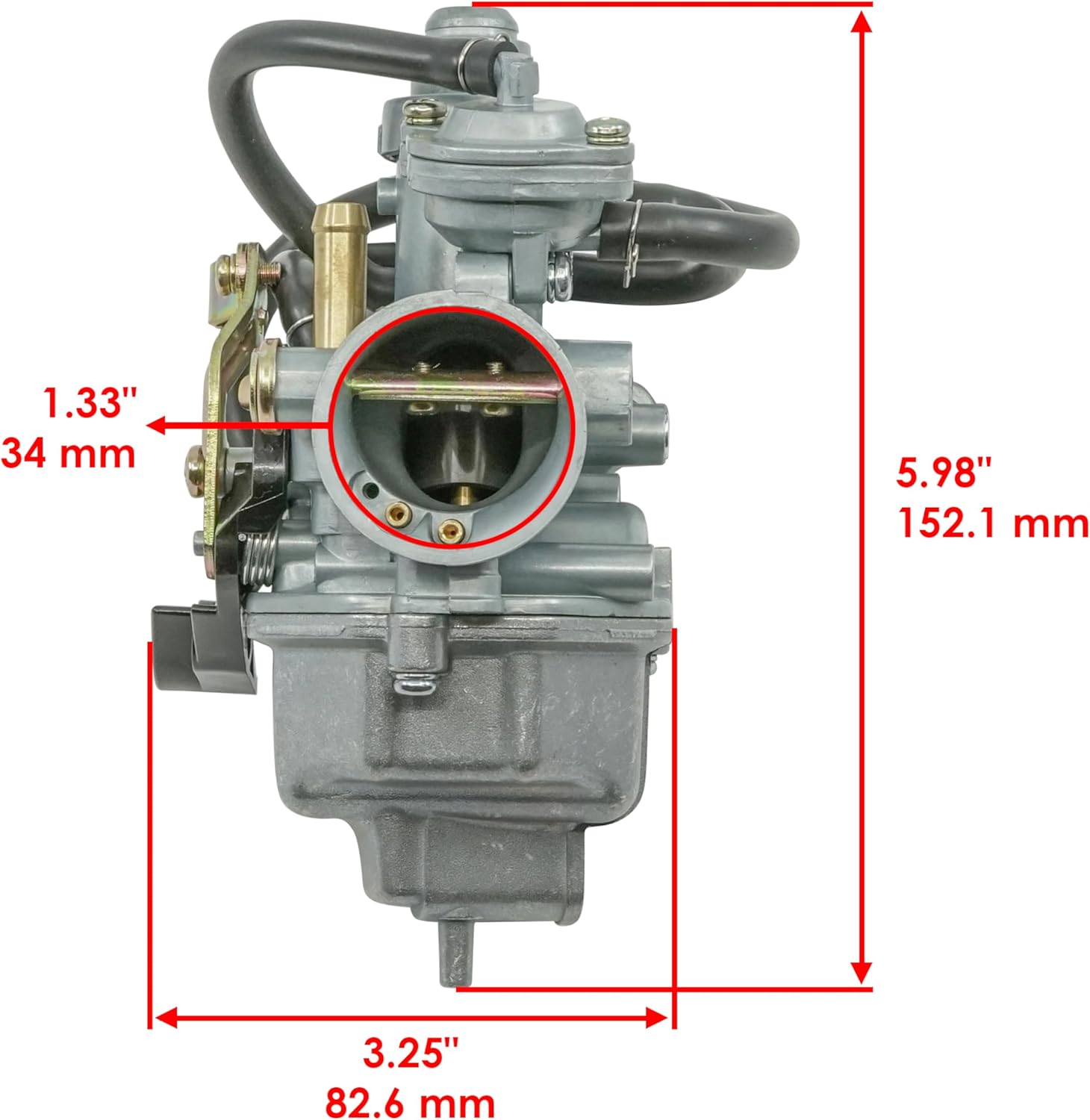 Caltric Carburetor Compatible with Honda Recon 250 TRX250TE 2X4 ES 2016-2025 16100-HS0-A01