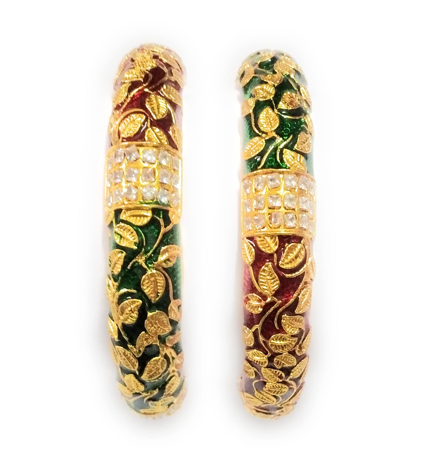 Santosh Enterprise Antique Gold Plated Meenakari Ad stone Bangles Set Jewellery For Girls and Womens.(Set of 2 piece) (2.10) (B0CH3CW2D4) Amazon Price History, Amazon Price Tracker