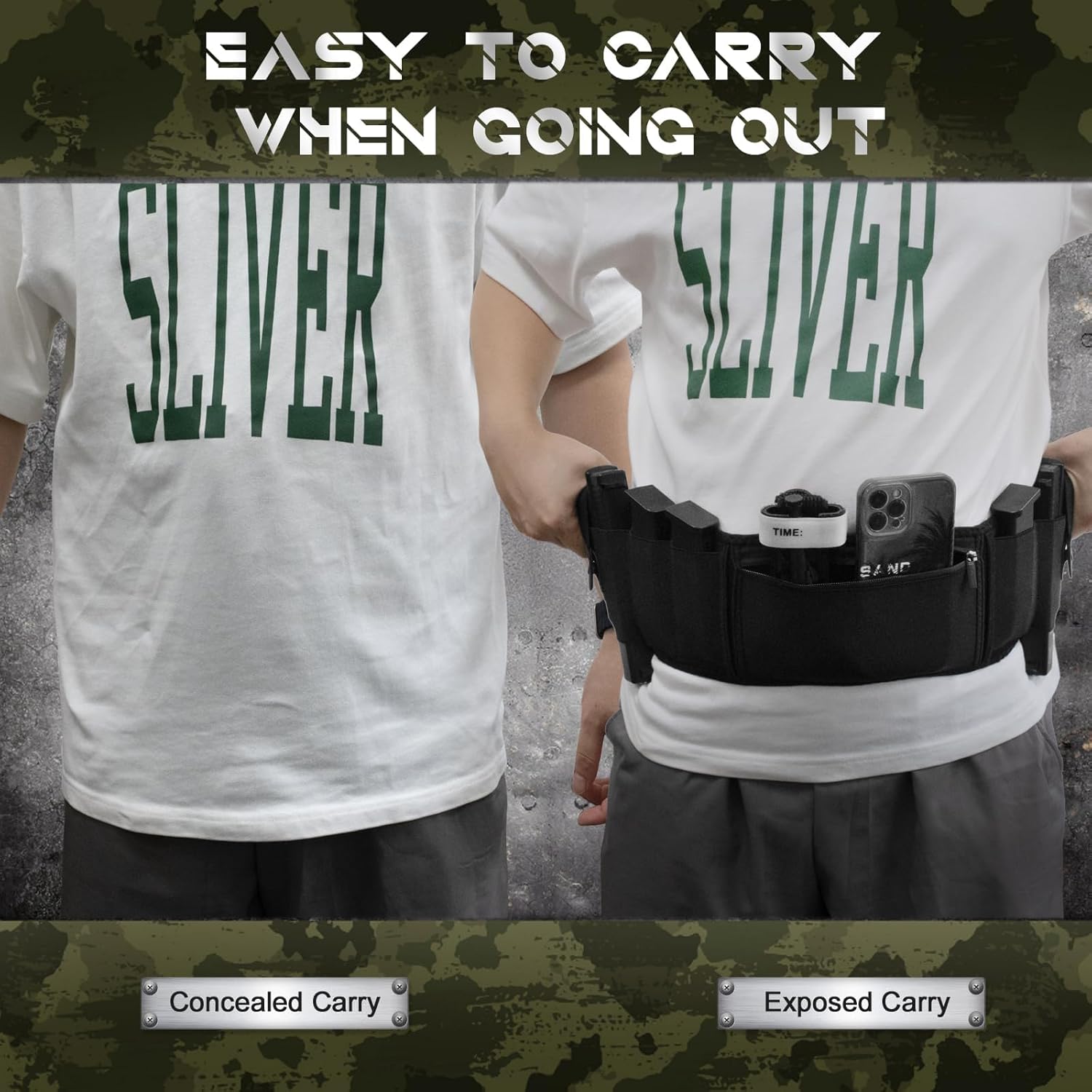 Belly Band Holster Ambidextrous, Unisex Belly Band Holster, Belly Holster for Concealed Carry, Fits with Most Pistols and Revolvers Including Glock 17-43X, Taurus, Ruger LCP, S&W M&P - Image 7