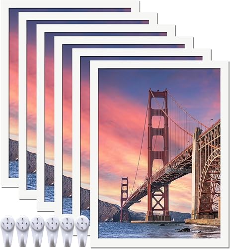 Miniatura 44 de 6 juegos de marcos de fotos de 8 x 10 pulgadas, marcos para lienzo de 8 x 10 pulgadas, collage de fotos, póster, certificado, galería de pared, Negro