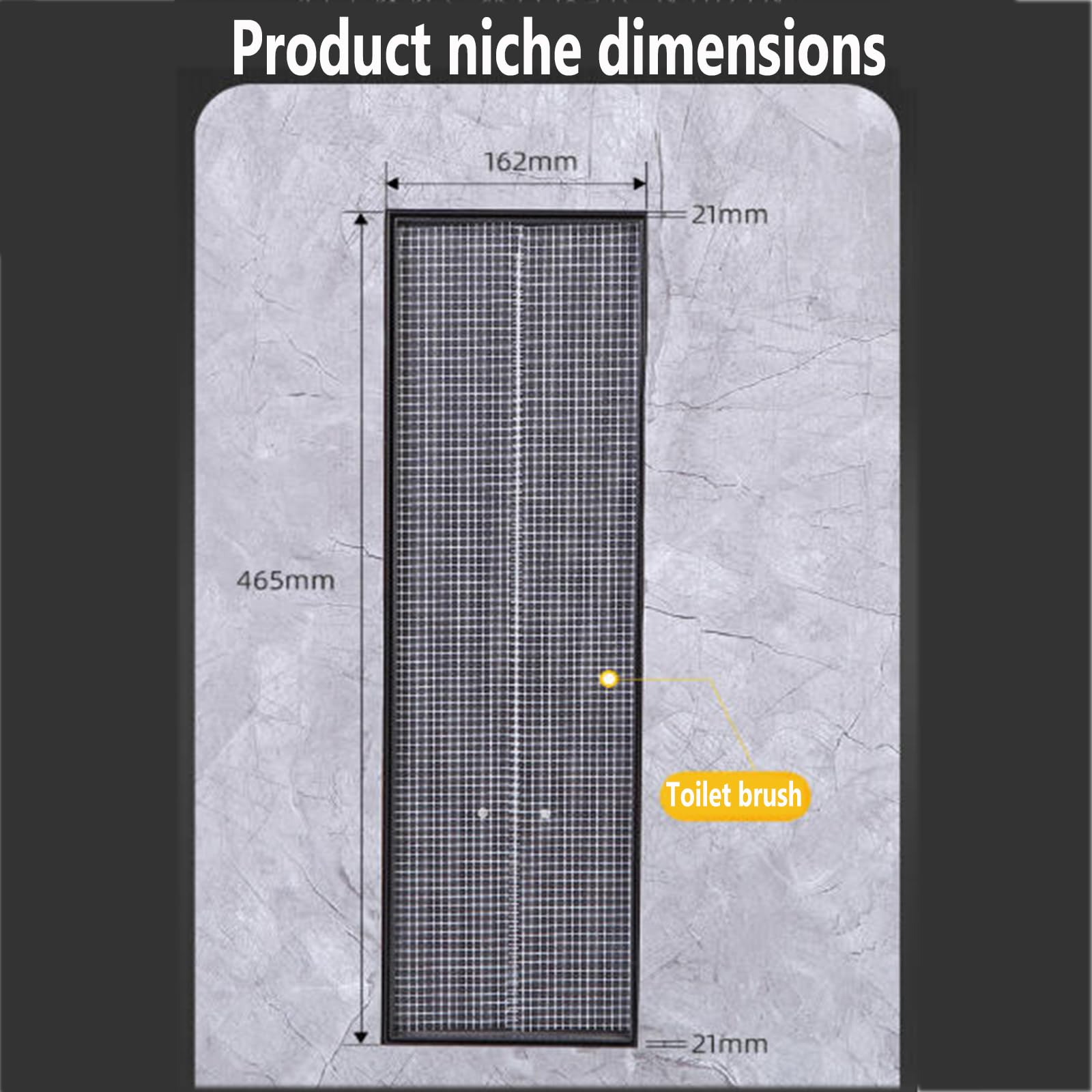 Porta carta igienica da incasso con scopino integrato, chiusura elastica, in acciaio inox 304, design nascosto per ristrutturazione bagno