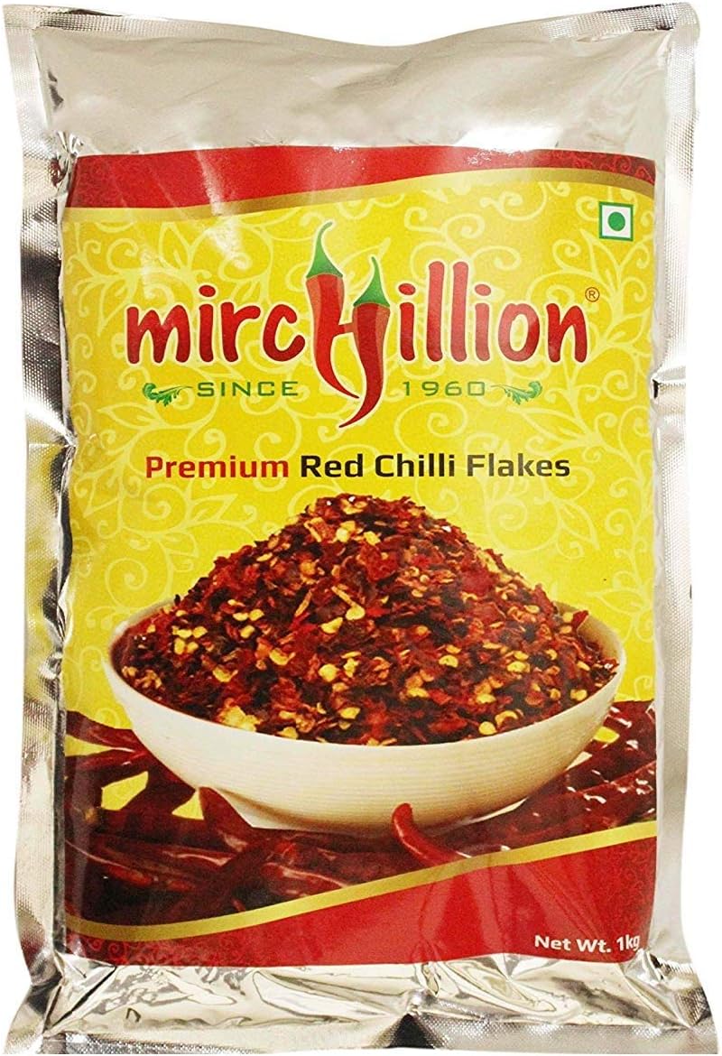Mirchillion 1000gms Premium Red Chilli Flakes for Pizza|Pasta|Maggie Pack