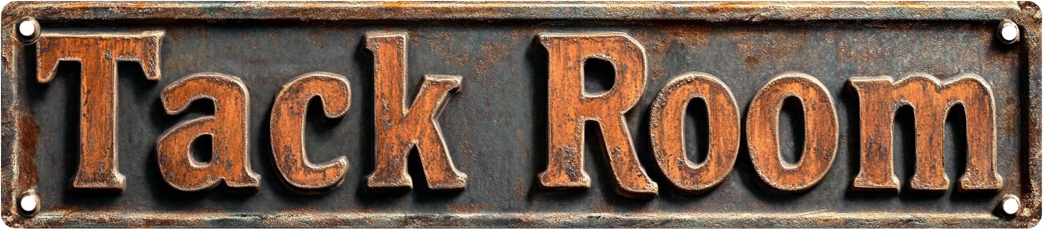 Qixfgul Tack Room Vintage Tin Sign Retro Metal Sign,Suitable For Home, Bar, Cafe Or Restaurant, Indoor/Outdoor Use Plaque 4X16 Inch