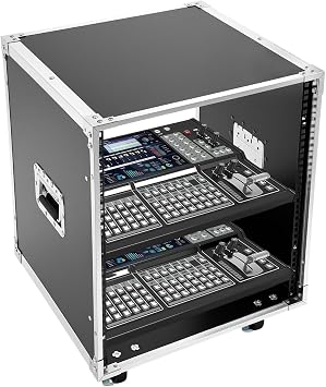 12U Studio Rack with Wheels, Rolling Server Rack Open Frame Network Cabinet with Handles for Recording Studio Audio Video, W21*D19*H26in, 220.5lbs Load Capacity
