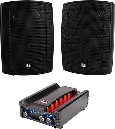 Dual Electronics LU63PB Negro 3 vías alto rendimiento al aire libre interior altavoces DBTMA100 negro micro inalámbrico Bluetooth 2 canales estéreo