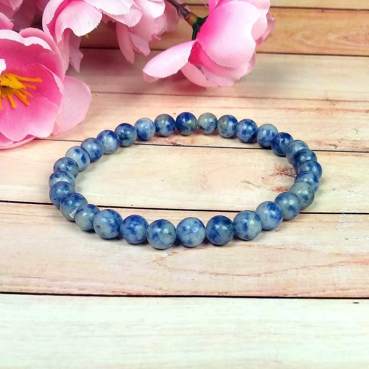 Reiki Crystal Products Sodalite Bracelet 6 mm Round Bead Reiki Healing Crystal Bracelet for Unisex (Color : Blue) - Image 4