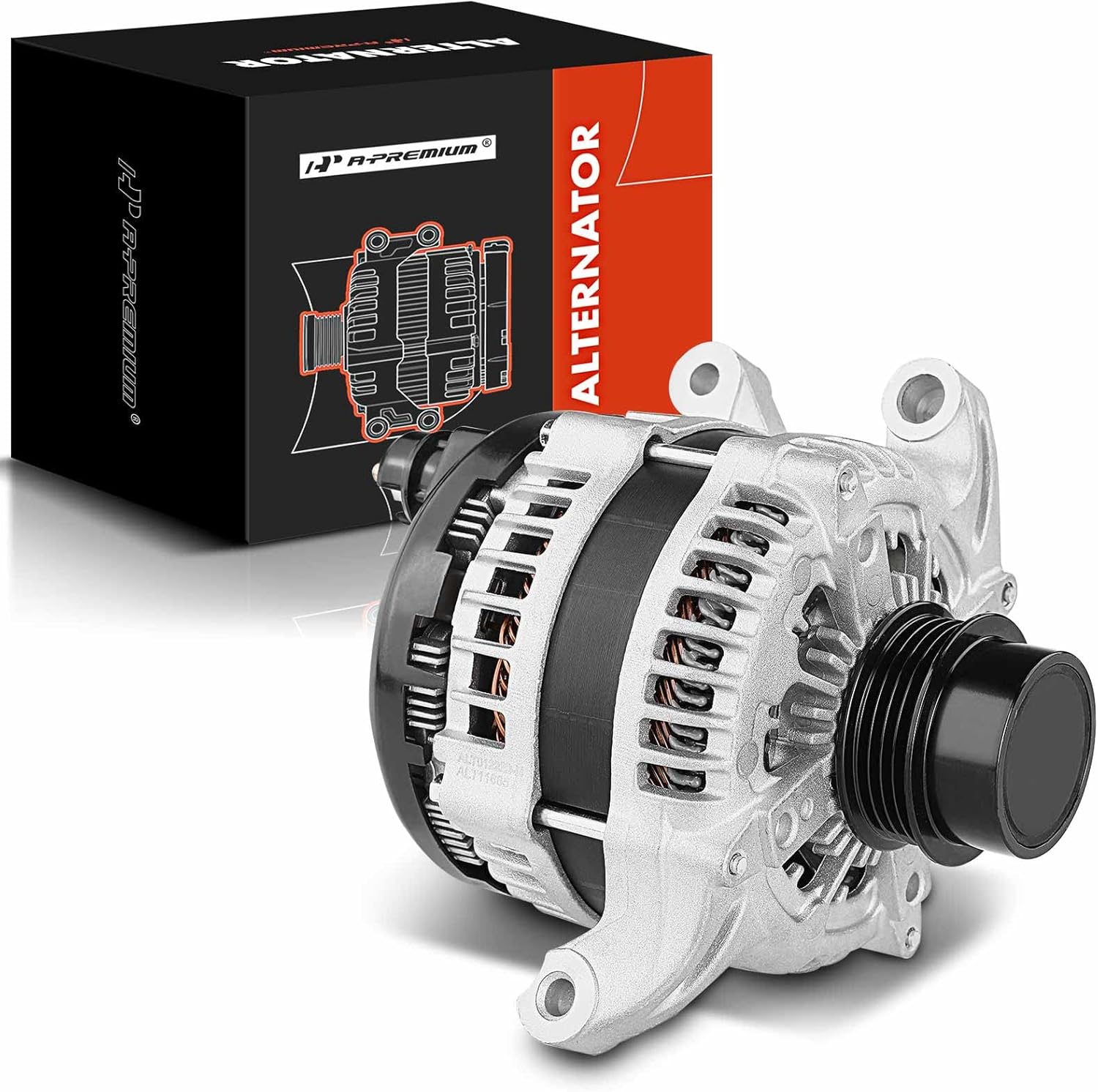 A-Premium Alternator Compatible with Ford Taurus 13-17, Edge 15-16, Fusion 13-20 & Lincoln MKZ, MKC, 12V 175Amp Clockwise 4-Groove Pulley, Replace# 104210-6561, DG1Z-10346-E