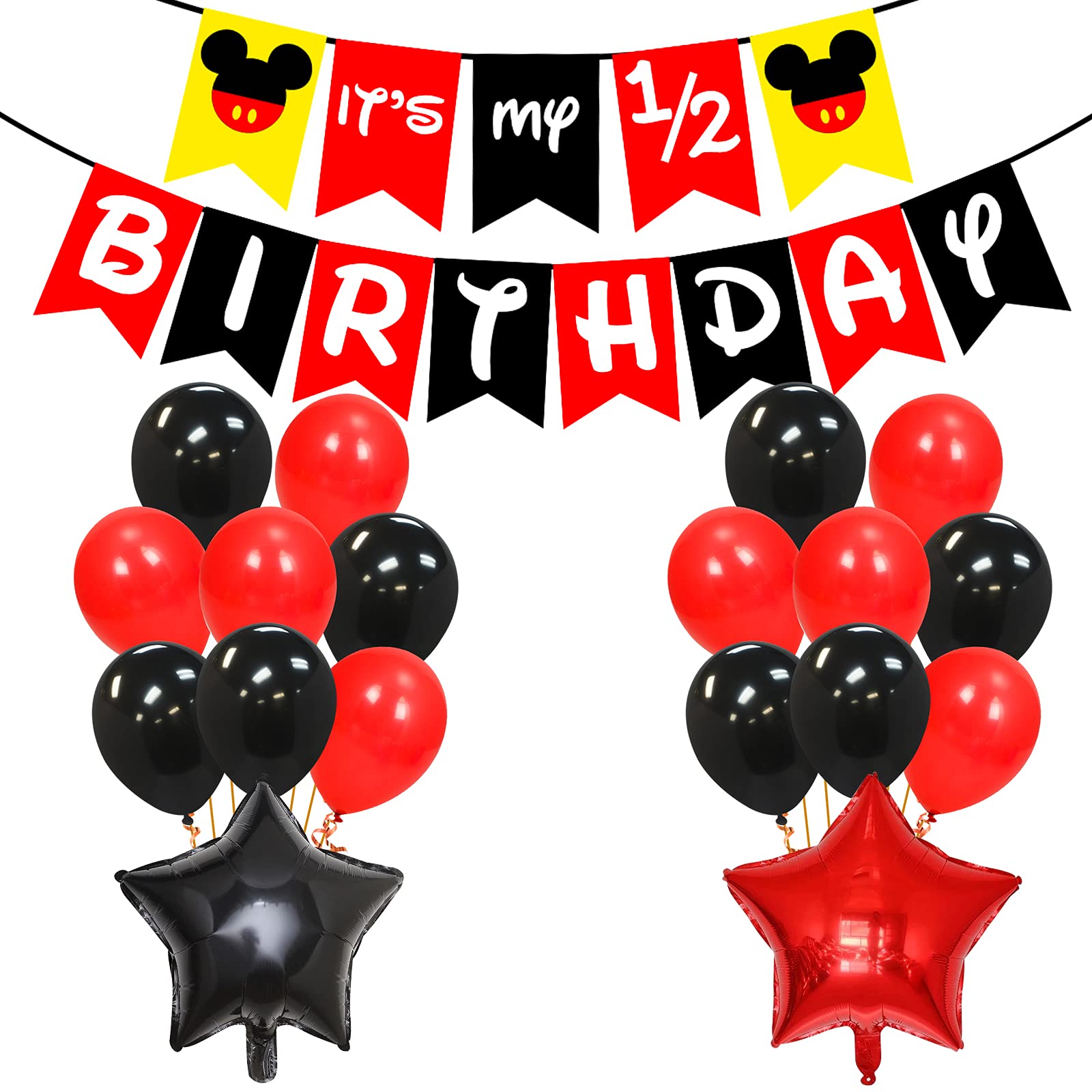 Party Propz Half Birthday Decorations for Baby Boy Combo - 28Pcs Items Set for 6 Months Birthday Decorations for Boy - 1/2 Birthday Decorations for Boys - Half Bday Banner, Balloons
