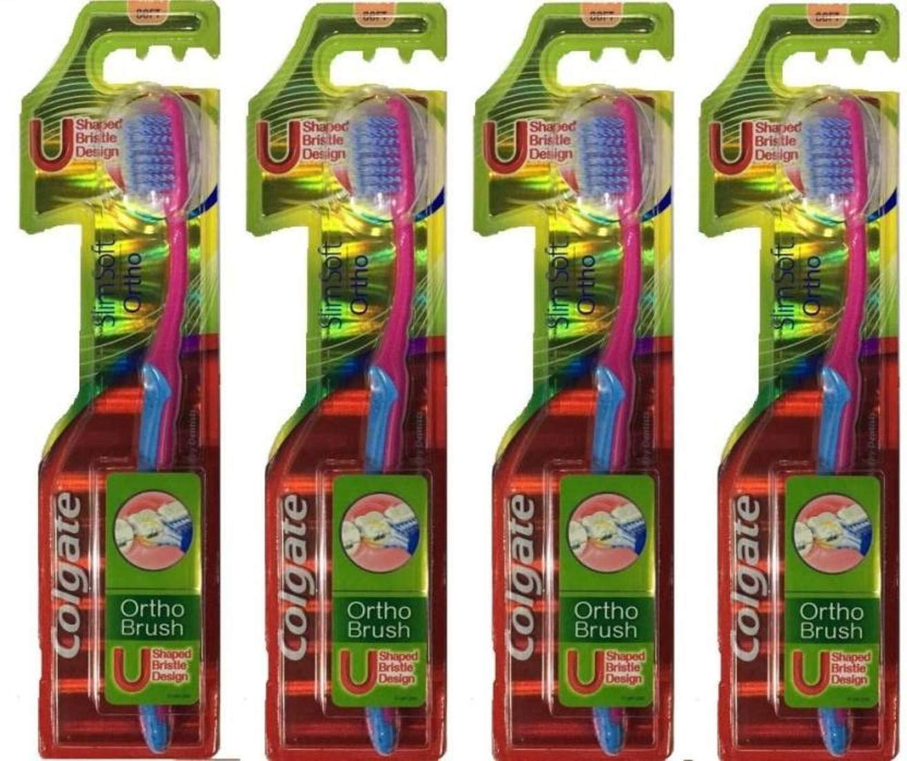 Colgatecombo Ortho Brush Slim Soft Toothbrush Tongue Cleaner Shaped Bristle Design Mouth Clean Cheek & Tongue Cleaner 100% Cleaning And Clear - Manual, Adult, 4 Count (B07LBSYM42) Amazon Price History, Amazon Price Tracker