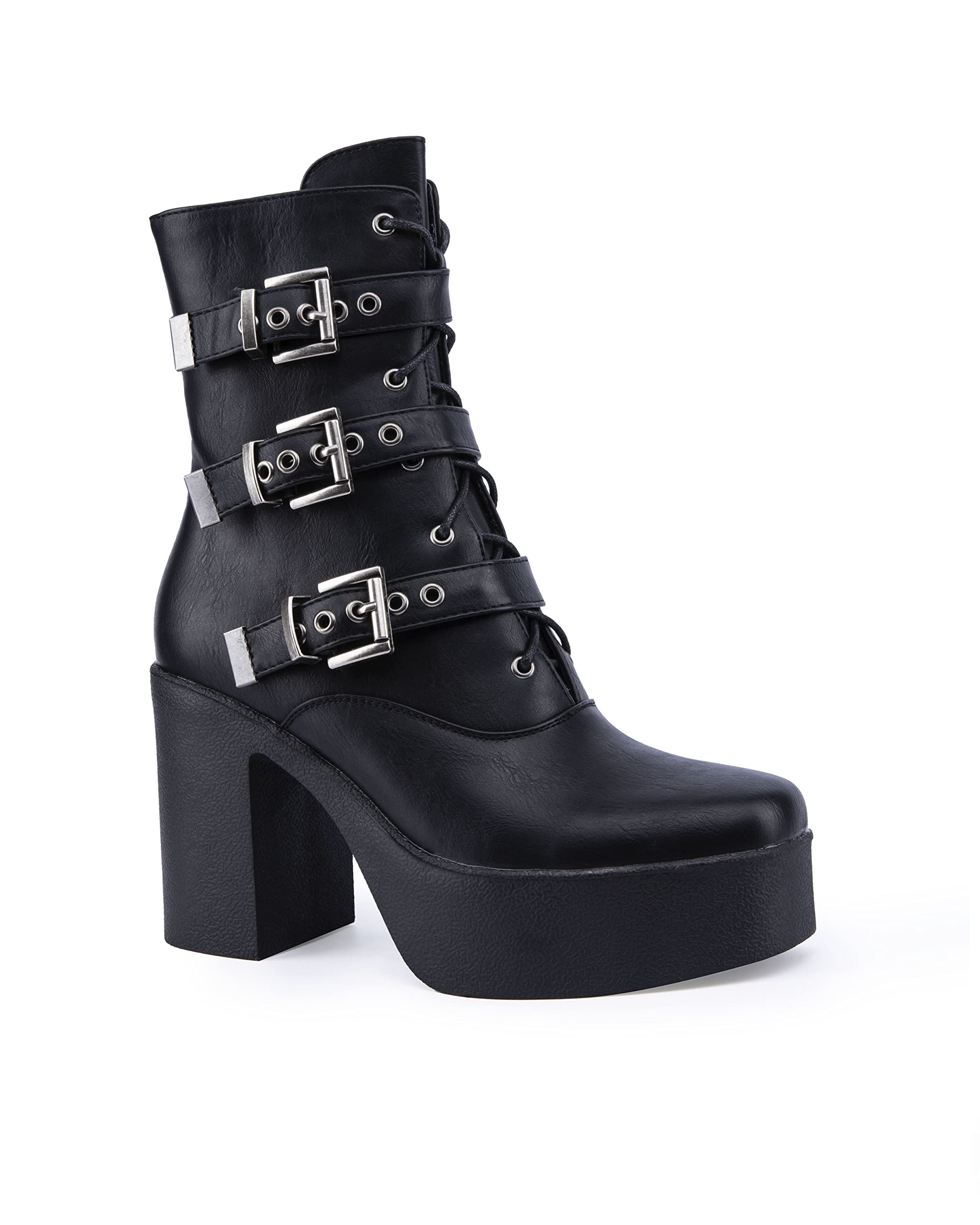 LAMODA Women's Bad Idea Ankle Boot, Black PU, 7.5 UK