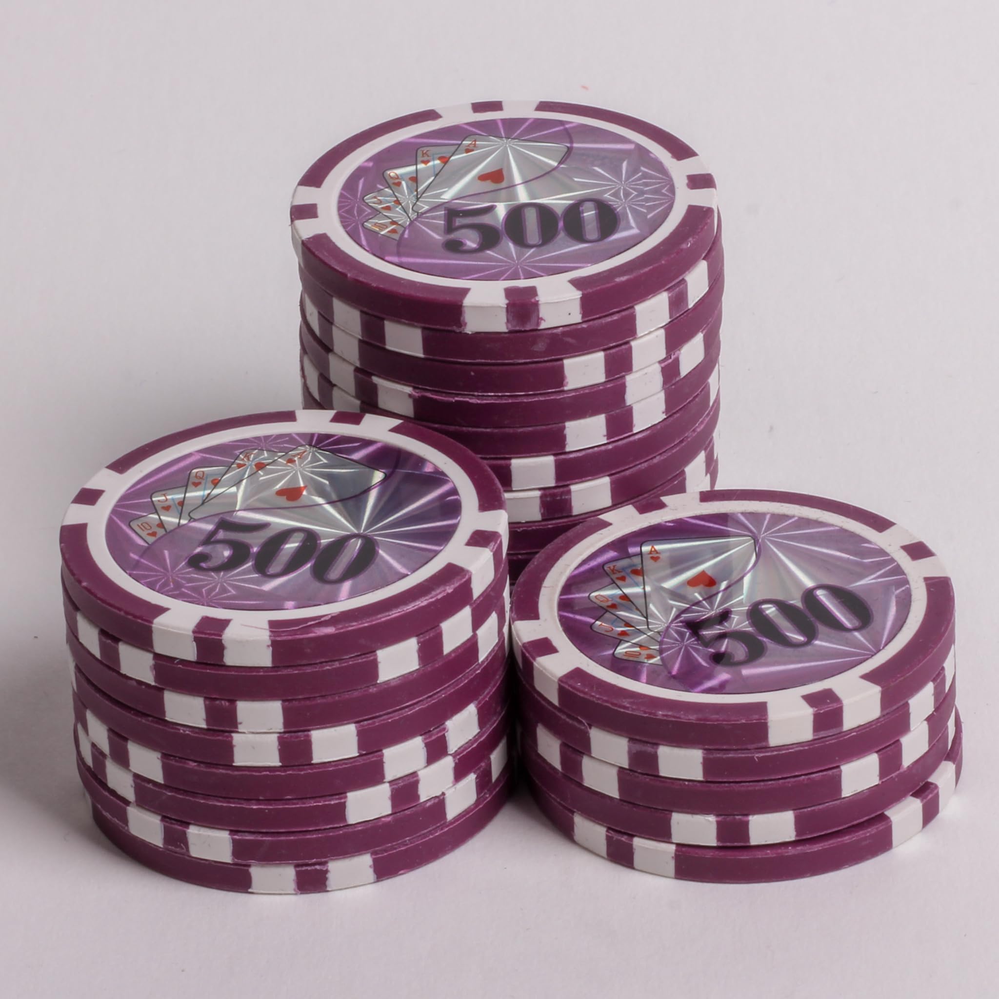 13.5 Gram Plastic Numbered Casino Single Poker Chip Roll (500)