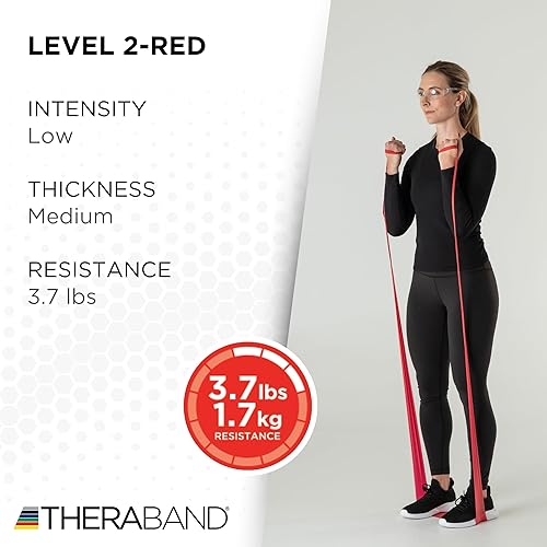 Miniatura 3 de THERABAND Resistance Band 25 Yard Roll Non-Latex Professional Elastic Stretch Bands for Upper  Lower Body Exercise Workouts Physical Therapy Lower