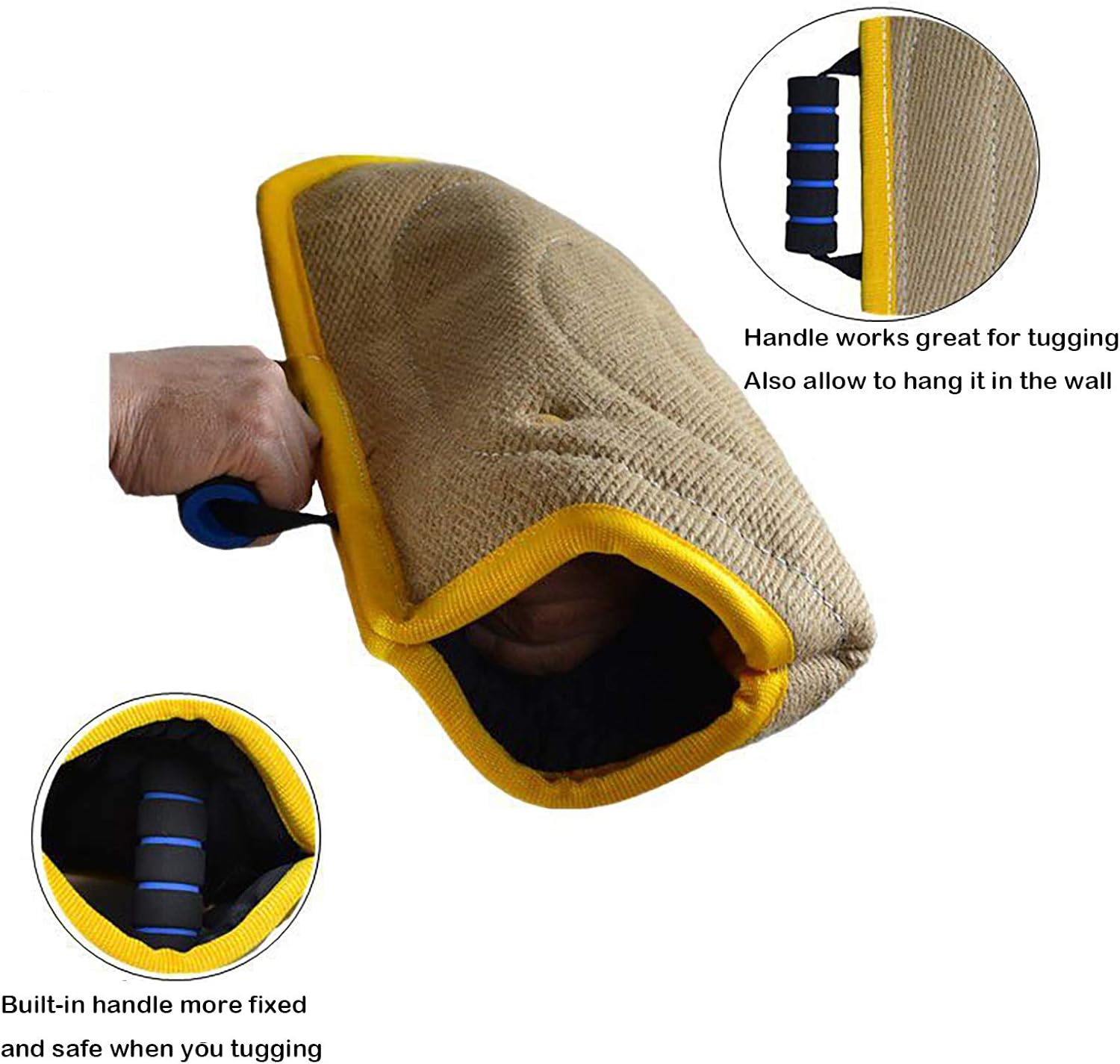 Morezi Dog Bite Sleeve Training Protection, Heavy Duty Jute Durable, Fit Pit Bull German Shepherd Mastiff, Puppy Small Dogs Training Biting Tugging Toy - Yellow