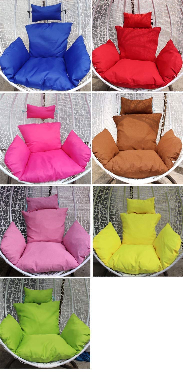 LIYANJIN Cuscino per Sedia a Dondolo in Rattan Cuscino per Sedia Amaca in Vimini con Comodo Cuscino per Interni Esterni, Dimensioni: 110x120 cm (43,3x47,2 Pollici) (Colore: Blu) (Sedia esclusa)