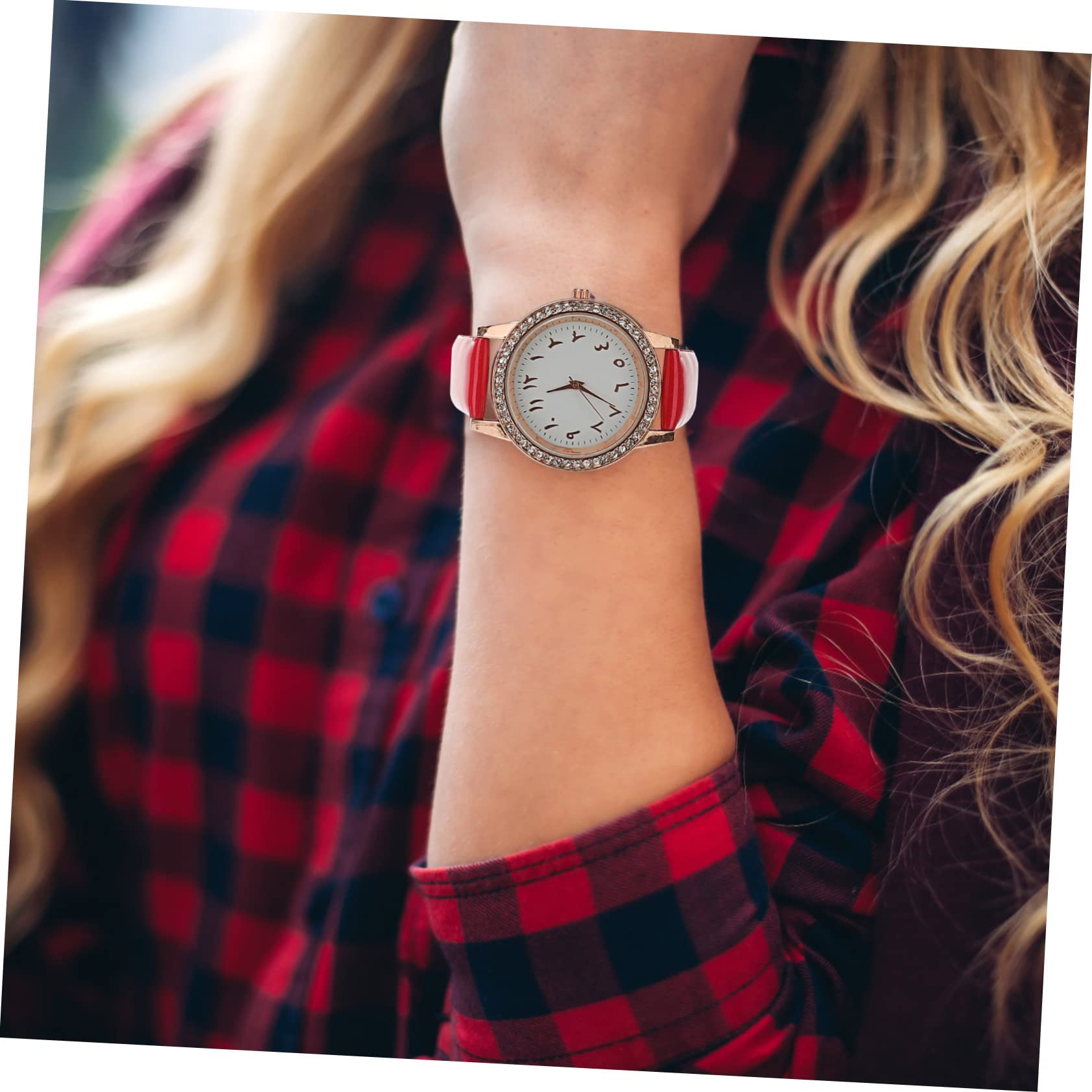 5 Pz guarda ladies watch women watch vegito regali per ragazze orologio da donna con diamanti orologio orologio bling da donna Specchio di ordinario rosso