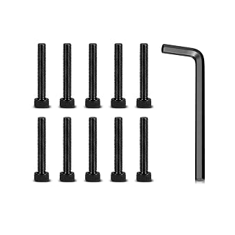 10-Pack Fuel Wheel Center Cap Screws with Adapter Tool for 1002-53, 1002-48,1002-53B,1002-48B Stainless Steel Electroplating Black,Spare with Gasket Included