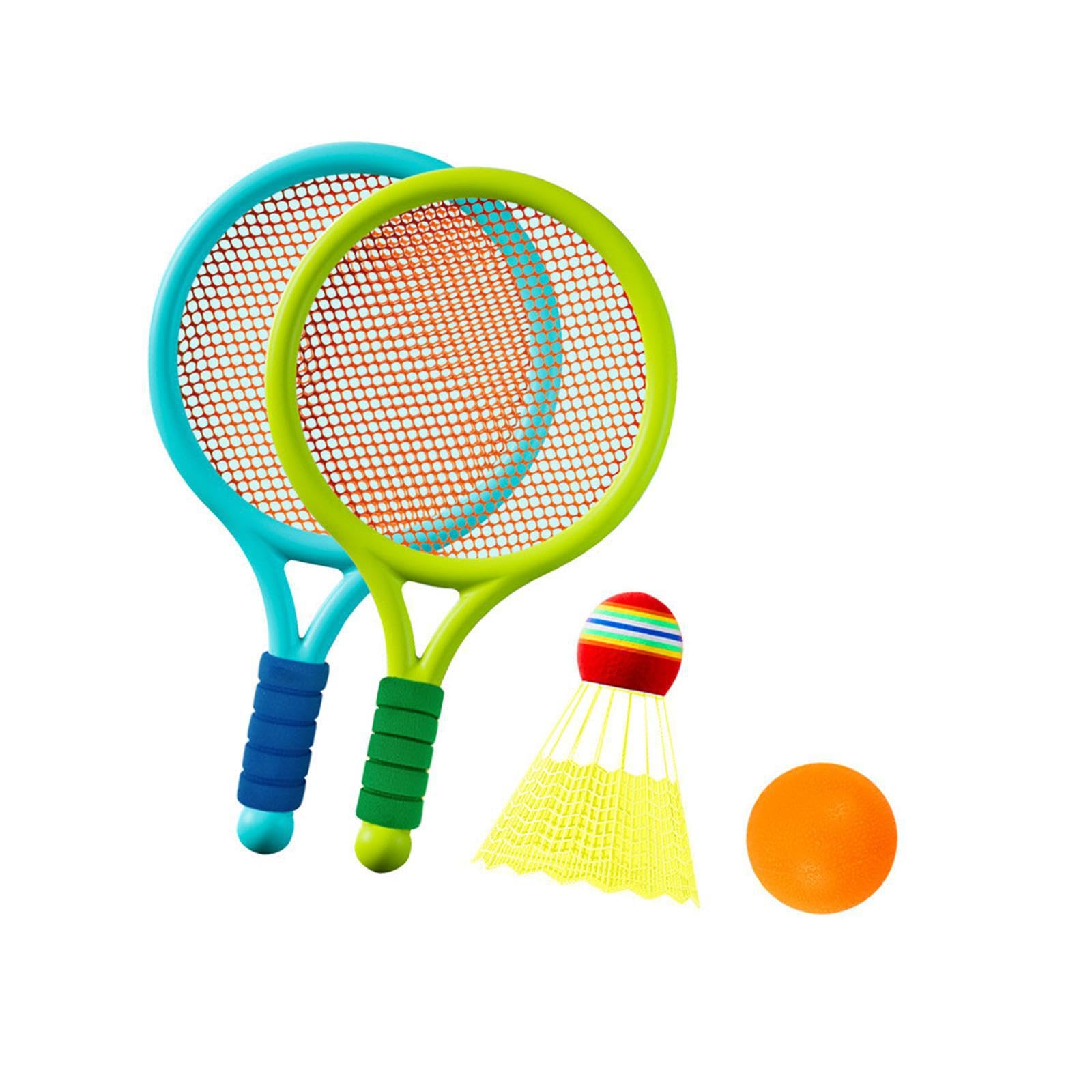 Set da Tennis e Badminton per Bambini, Racchetta da Tennis per Bambini, Giocattoli da Spiaggia, Blu e Rosa