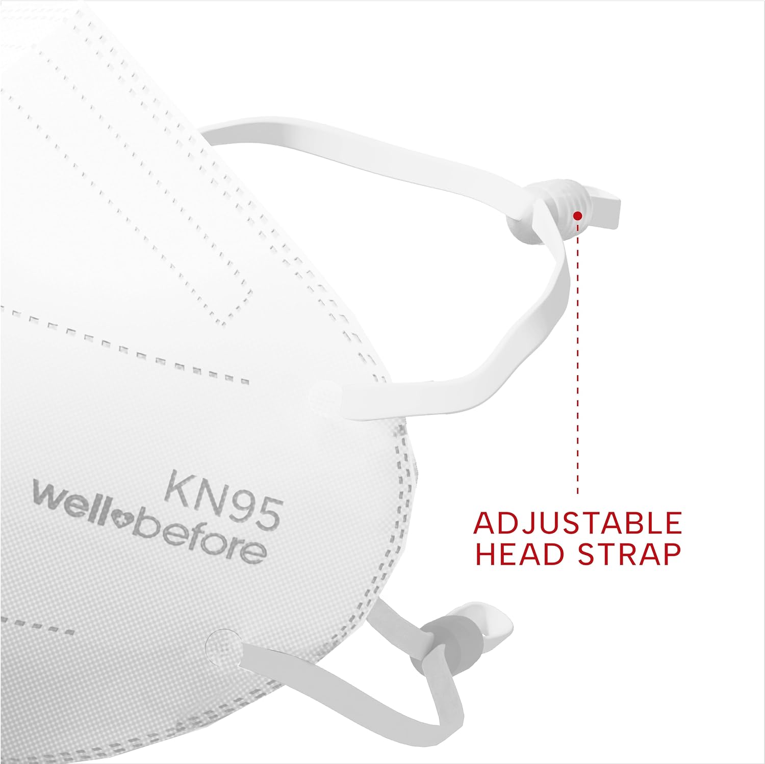 Well Before KN95 Disposable Face Mask 10 Pack | Individually Wrapped Mask with Adjustable Head strap