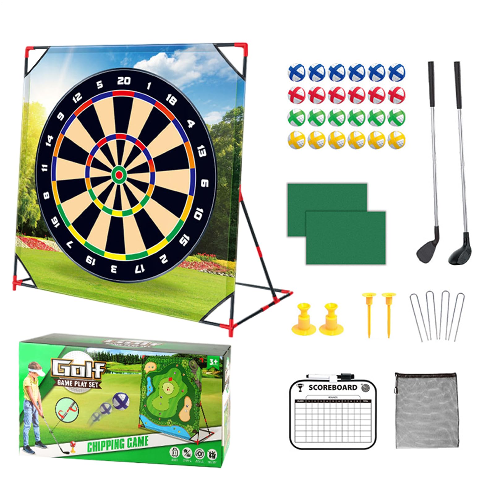 Schlacht-Golfspiel – Golfset mit Schlägern und Bällen, langlebige Outdoor-Ausrüstung, ideal für Familiengruppen, inklusive Puttingmatte, für Terrasse, Garten und Spaß