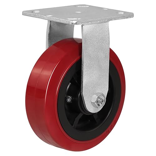 Rueda, rueda rígida industrial de 6.0 in x 2.3 in, banda de rodadura de poliuretano en núcleo de polipropileno (1 rígido)