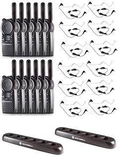 CLS1110 Radios with HKLN4601 Surveillance Headsets and 56531 6-Unit Charger 12 Pack