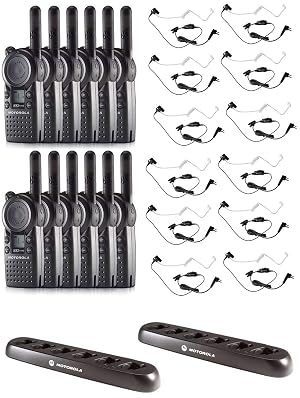 CLS1110 Radios with HKLN4601 Surveillance Headsets and 56531 6-Unit Charger 12 Pack