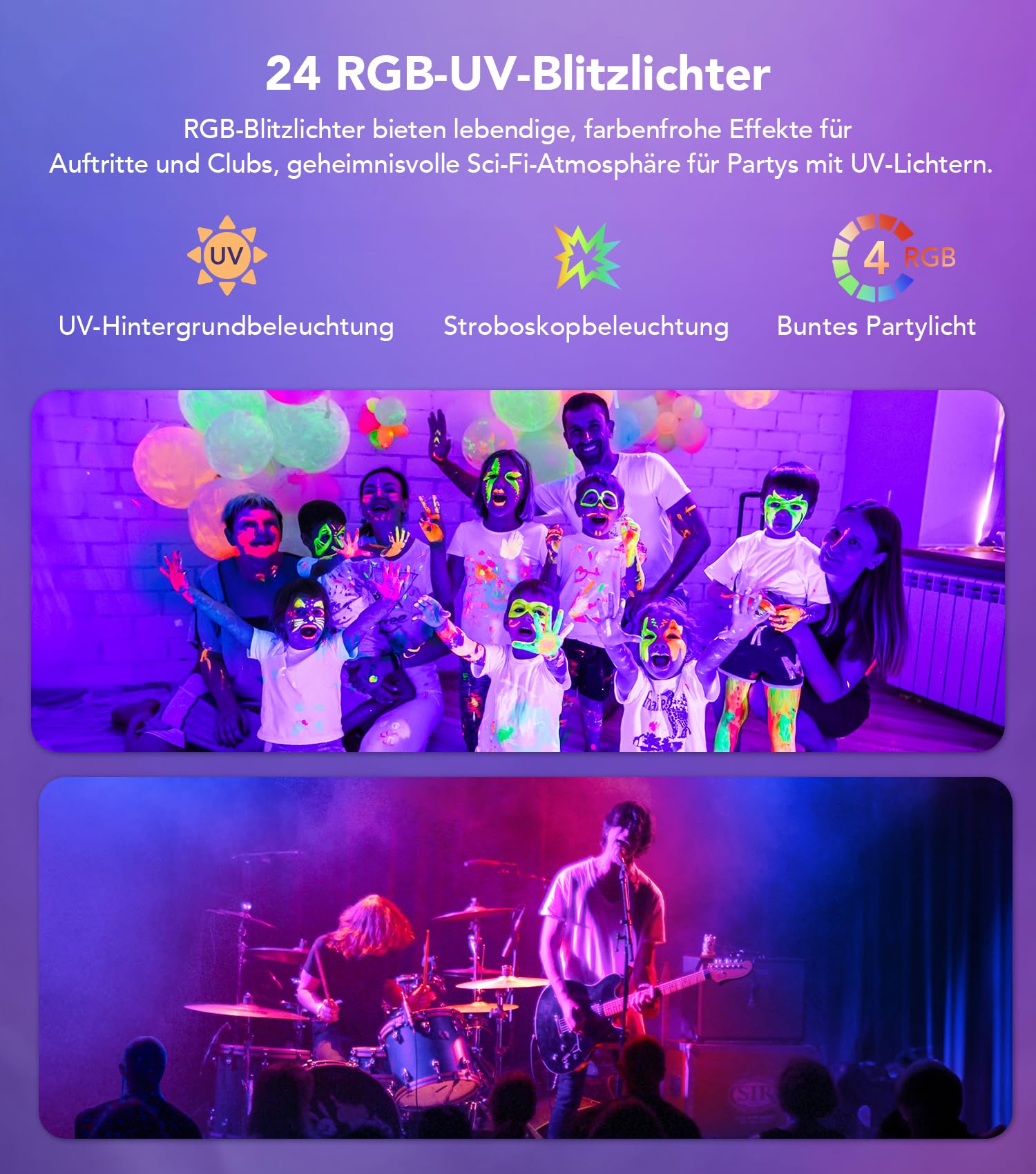 KeoBin Discolicht Partylicht Musikgesteuert, 61" Stativ DJ Disco Licht mit DMX 512, Stroboskop, Fernbedienung, Partylicht Mit Lichteffekte für Familie Fest Geburtstag Hochzeit Halloween Weihnachten
