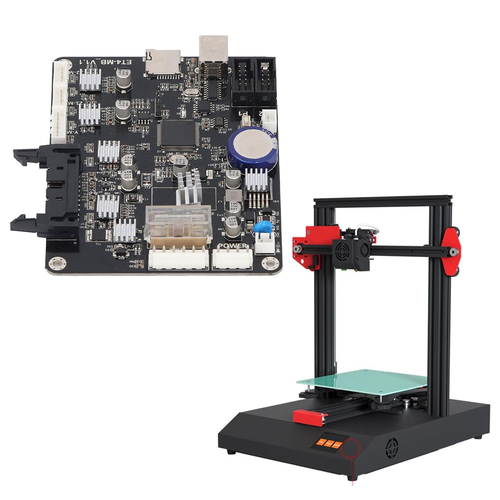 8-35V 32 Bits Chip de Brazo de Alta Velocidad Tablero de Control de Impresoras 3D 2 Capa de la Placa Lógica Múltiple de Guardia para ANET ET4, Placa Base de la Impresora 3D, Admite Impresión Fuera