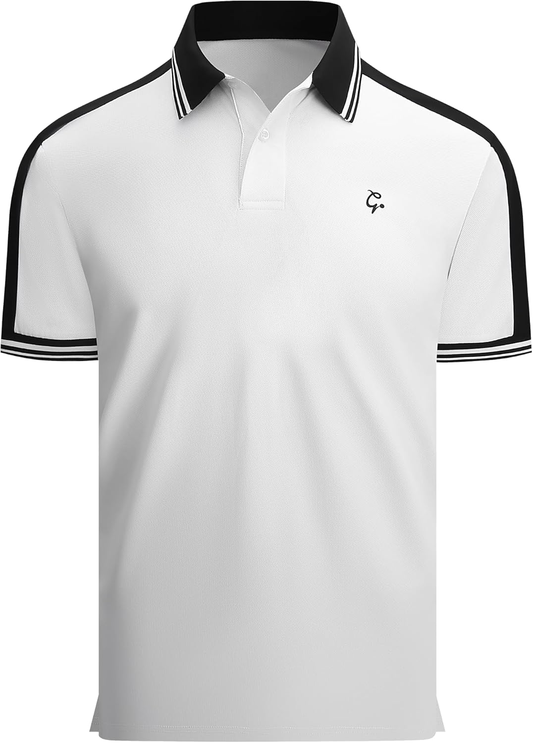 Alex Vando Men's Golf Polo Shirt Short Sleeve – Performance Stretch Nylon Pique Polo Shirts for Golf, Sports & Casual Wear