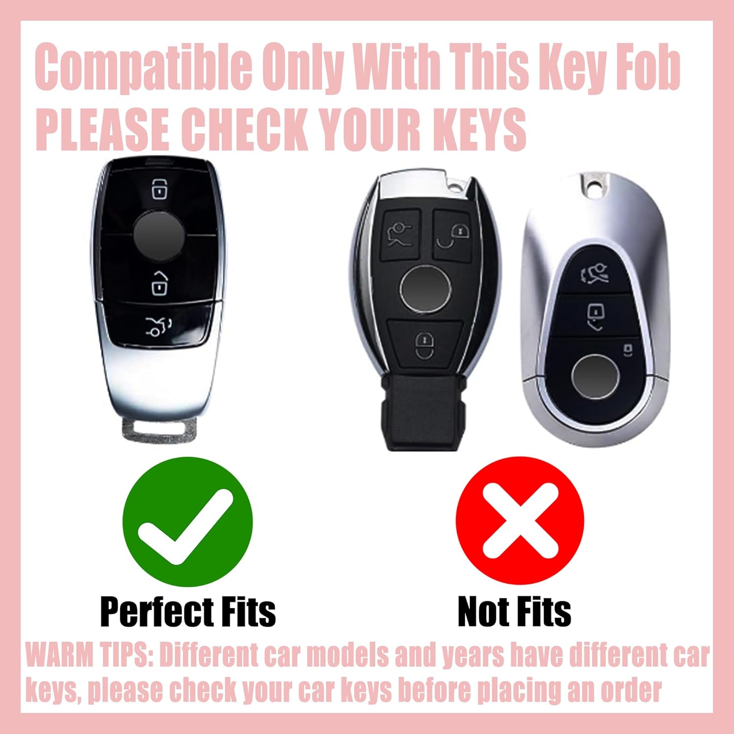 Cute Key Fob Cover with Rhinestone Bear Charm, Bling TPU Smart Key Case for Women, Compatible with Benz A C E S G GLA GLC GLE GLS CLA CLS GT (4-Button, White-Gold) - Image 2