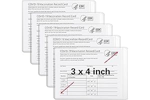 CDC Vaccination Card Protector, 5-Pack ID Card Protectors for Immunization Vaccinate Record...