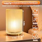 Lampe de table, lampe de lit sans fil avec l'ombre en verre E27 Ampoule, Lampe de chevet d'ambiance décorative pour salle de bain,Lumière d'atmosphère romantique rechargeable avec LED Ampoule (Matte Amber)