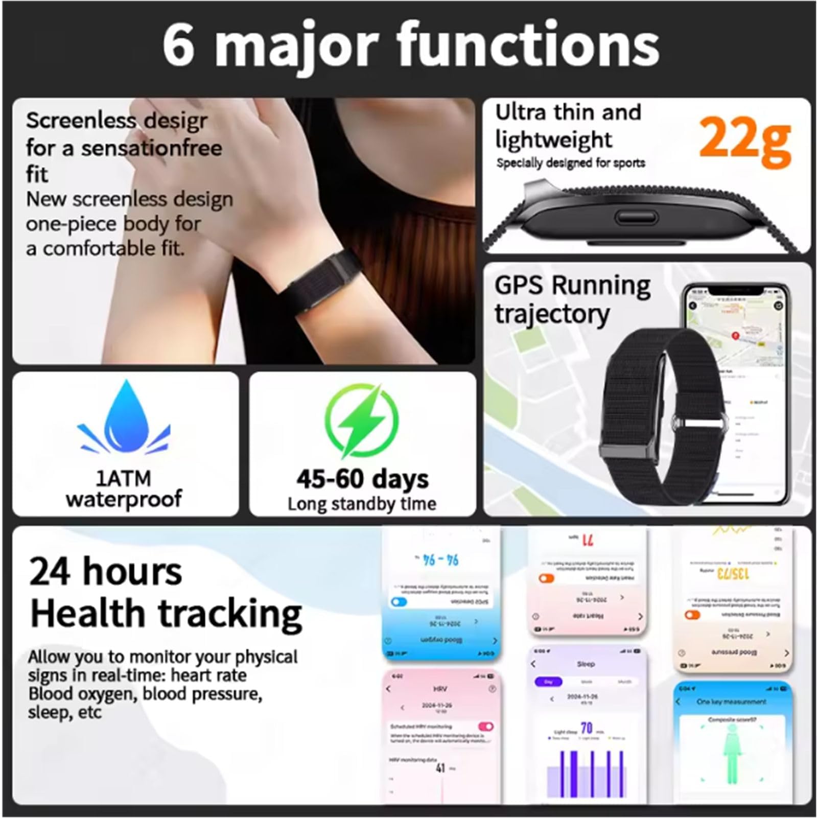 Sxhlseller Tracker Fitness per Uomini e Donne, Braccialetto Intelligente con Tracker di attività e Monitor per il Sonno, 127 modalità Sportive, 10 M a Prova di Acqua, Durata della Batteria (BLACK)