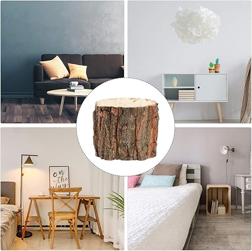 Miniatura 9 de DOITOOL Macetas de madera para suculentas de madera, macetas rústicas para decoración de tocón de árbol, macetas pequeñas para decoración de