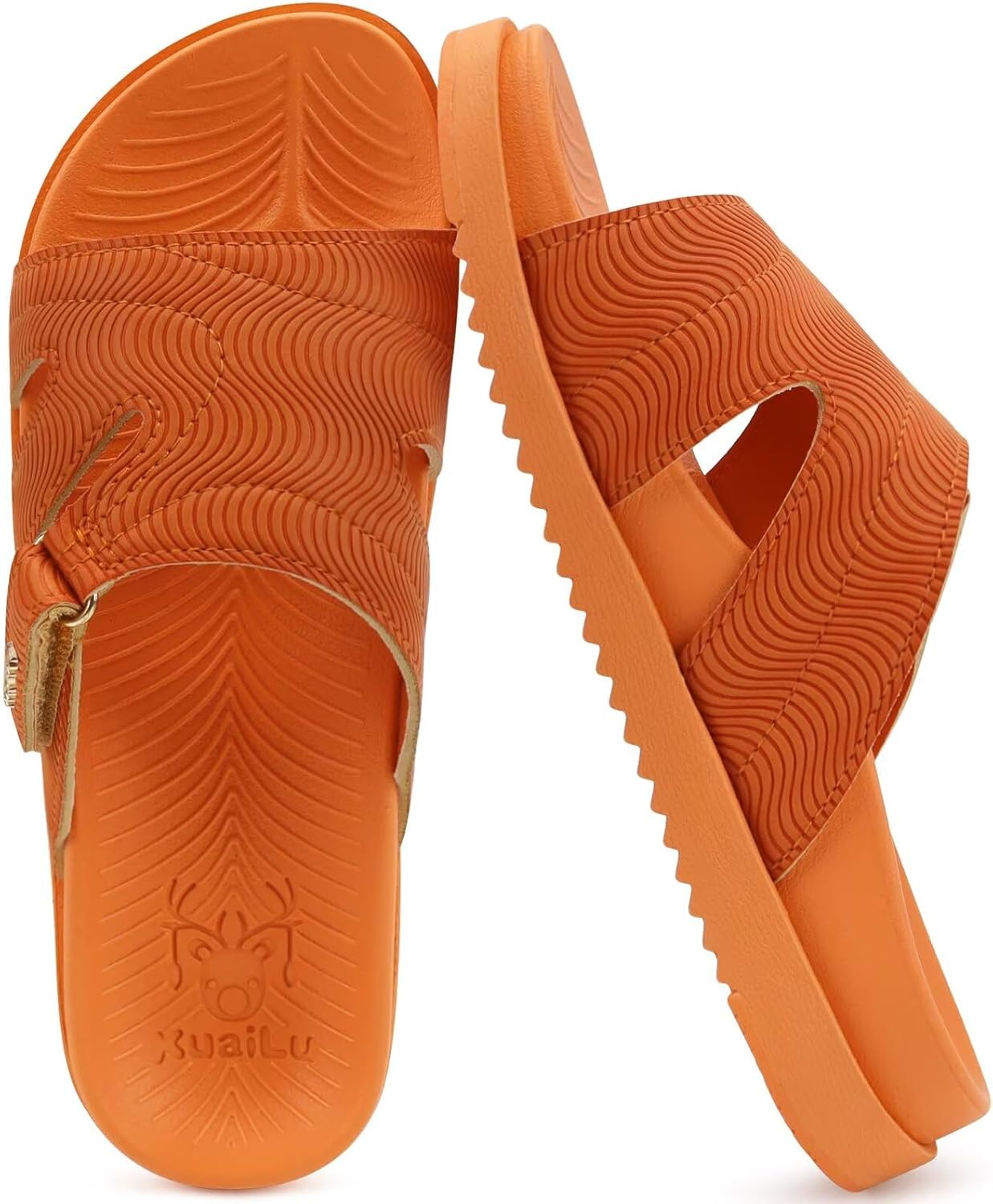 KuaiLu Womens Dressy Orthopedic Sandals Lightweight Cushion Foam Slides Sport Recovery Walking Slippers with Plantar Fasciitis Arch Support - Image 9