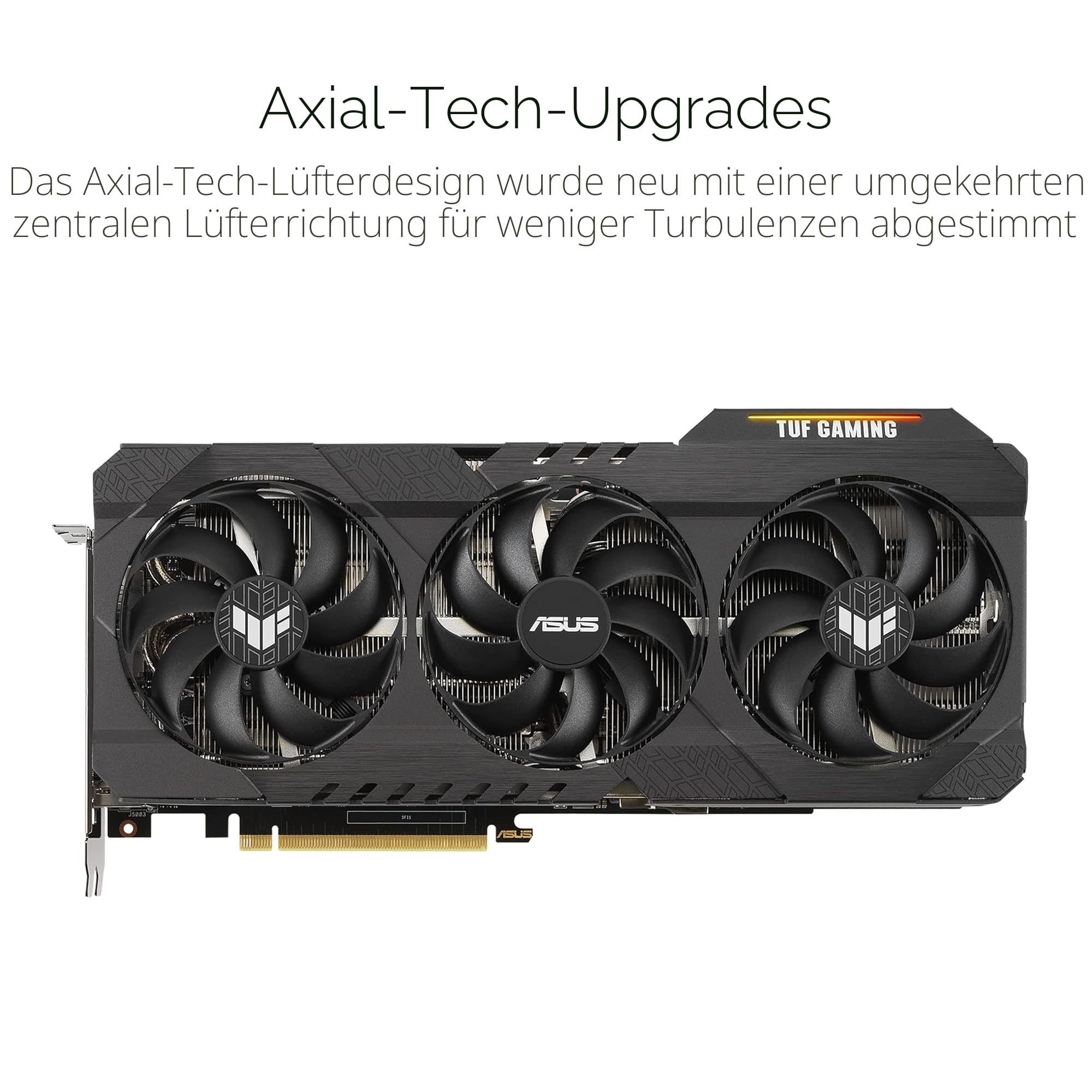 ASUS TUF Gaming GeForce RTX 3060 Ti 8GB OC Edition GDDR6X Grafikkarte (Nvidia Ampere, DLSS, PCIe 4.0, Speicher, 2X HDMI 2.1, 3X DisplayPort 1.4a, TUF-RTX3060TI-O8GD6X-GAMING)